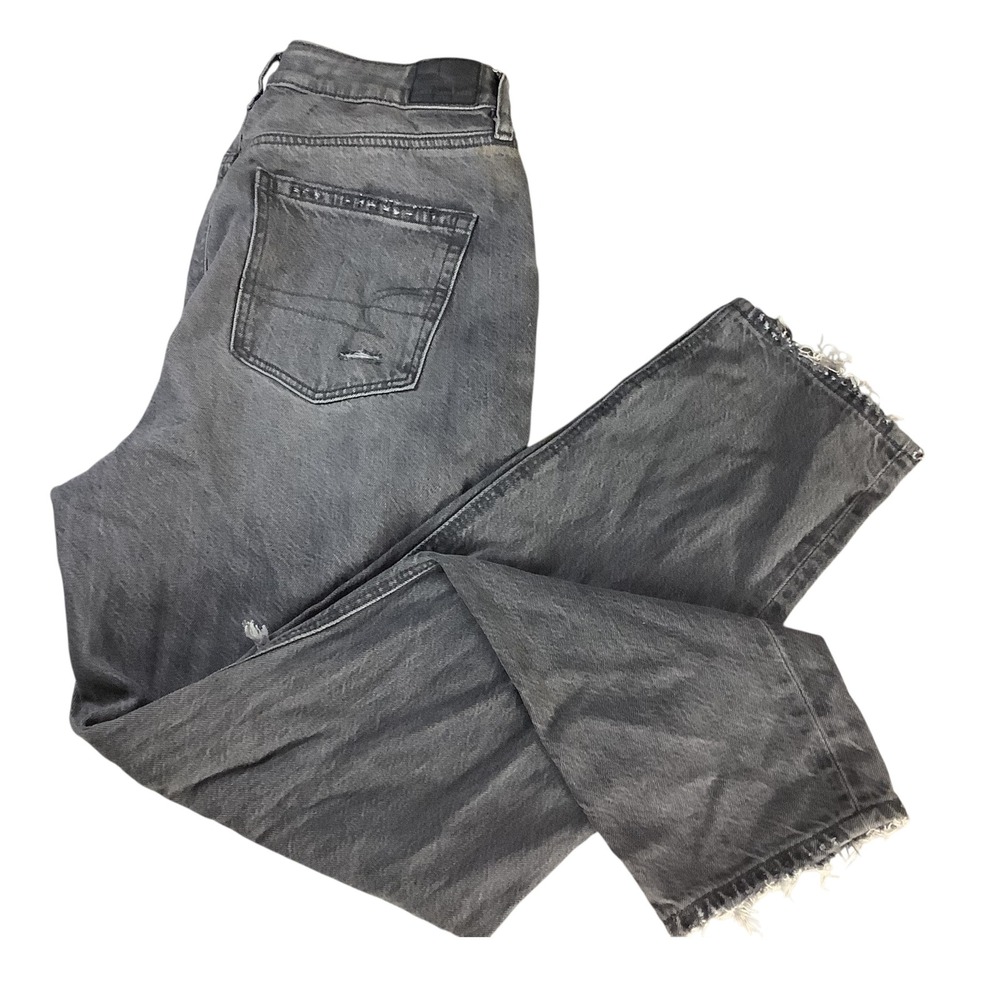 American Eagle Jeans Womens Size 6 Regular Black Distressed Mom Jean Grunge